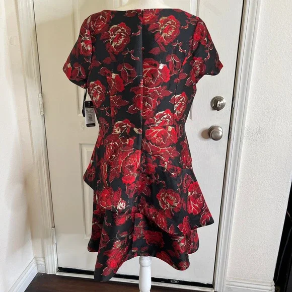 New Shani Women's Jacquard Boat Neck Tiered Dress size 16 Fit and Flare Regency - Picture 6 of 16